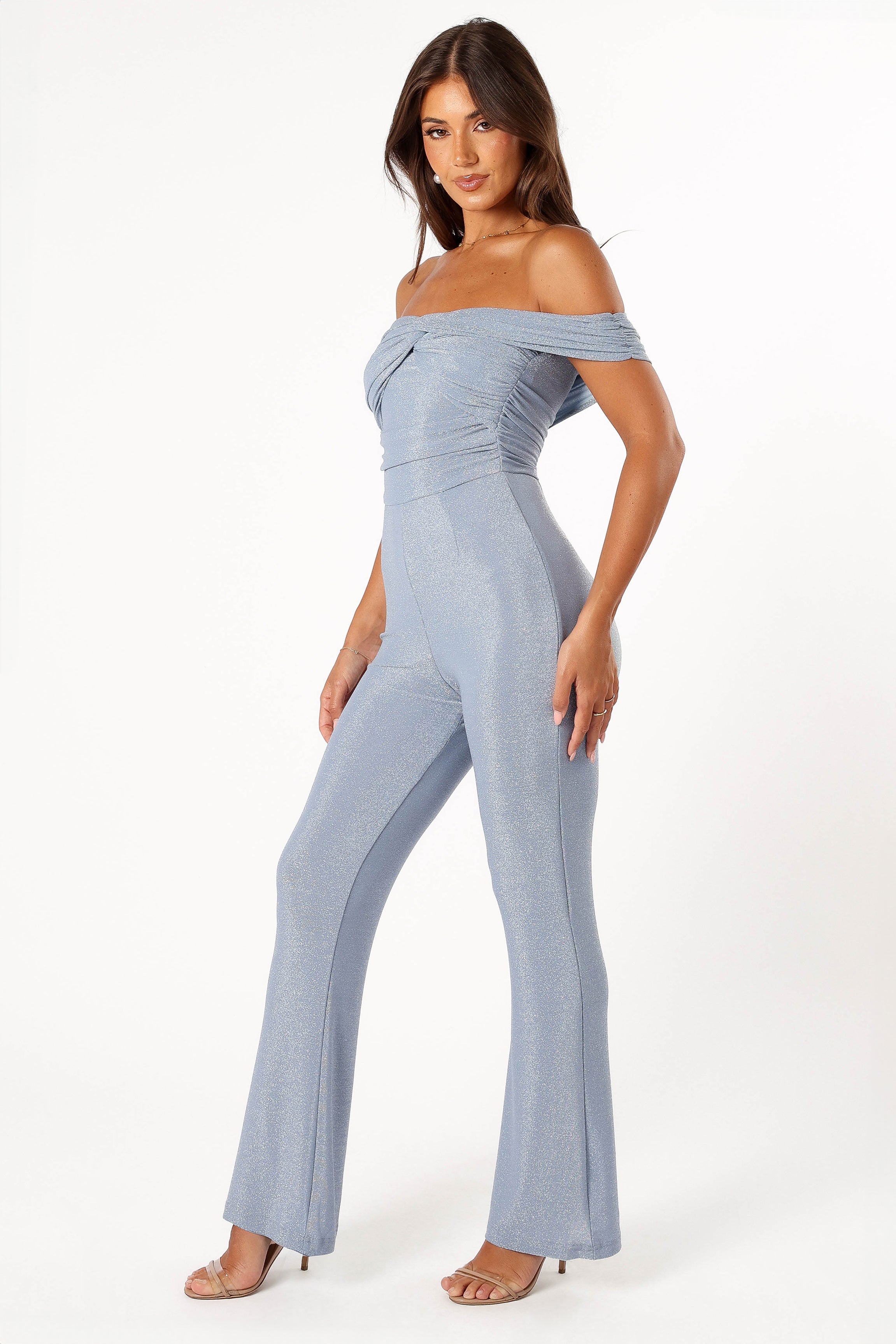 Sharnie Off Shoulder Jumpsuit - Blue