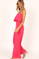 Sonny Strapless Jumpsuit - Hot Pink