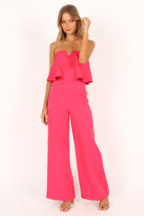 Sonny Strapless Jumpsuit - Hot Pink