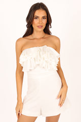 Sookie Frill Romper - White