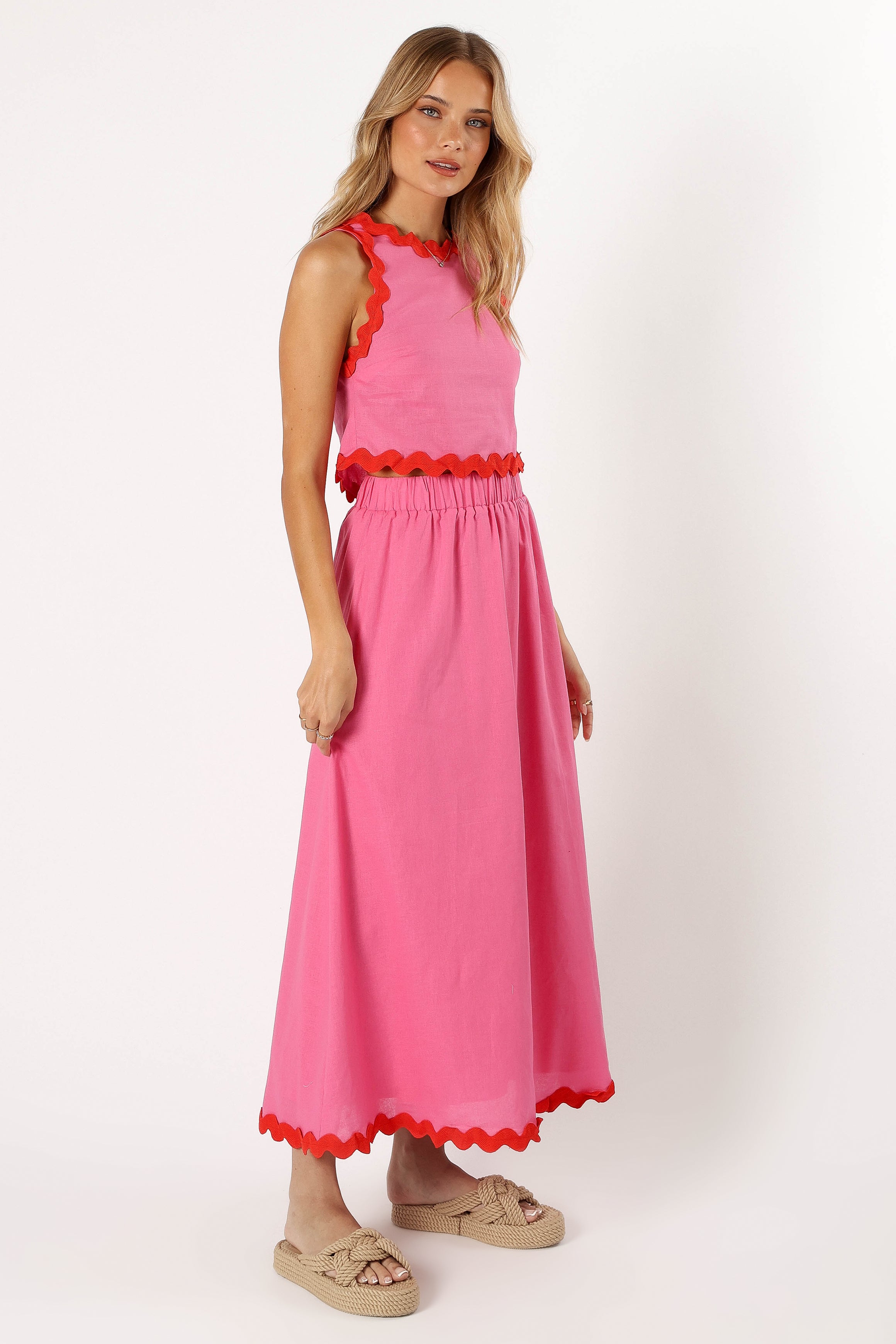 Chrissy Two Piece Set - Pink Red