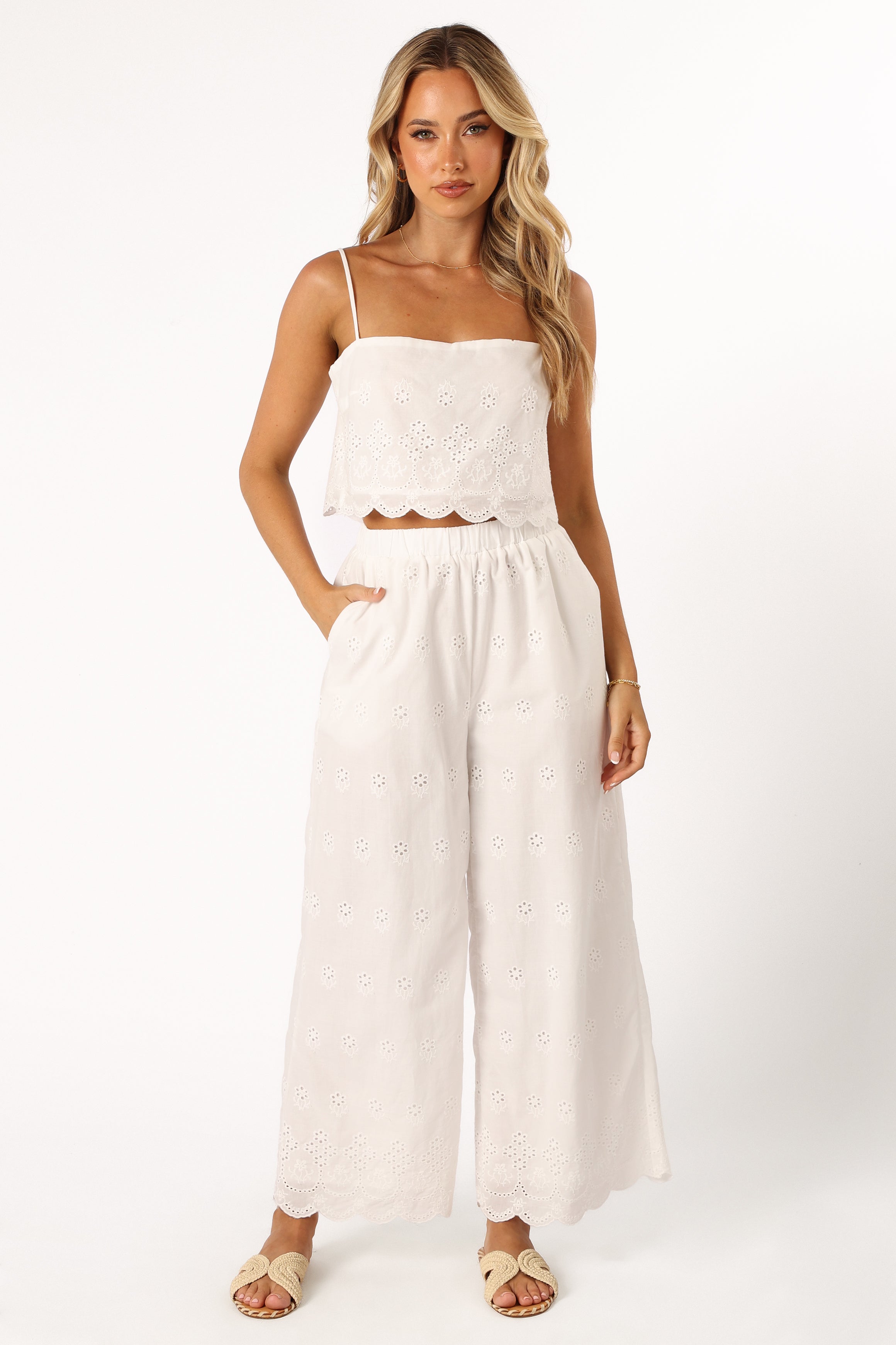 Clementine Pant Set - White