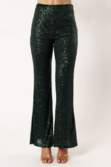Darcy Sequin Two Piece Pant Set - Hunter Green