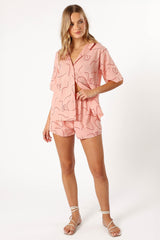 Darla Short Set - Pink Swirl