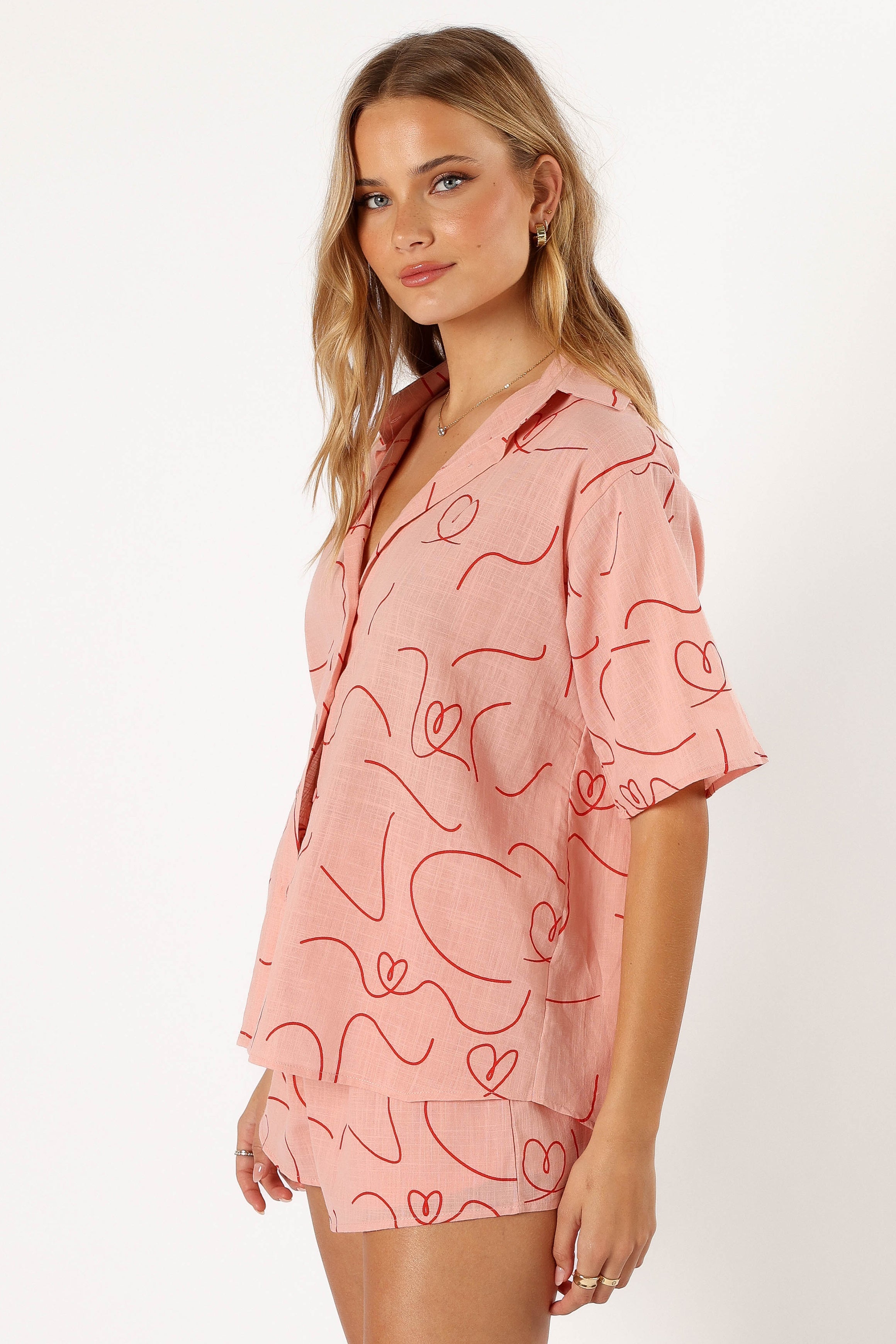 Darla Short Set - Pink Swirl