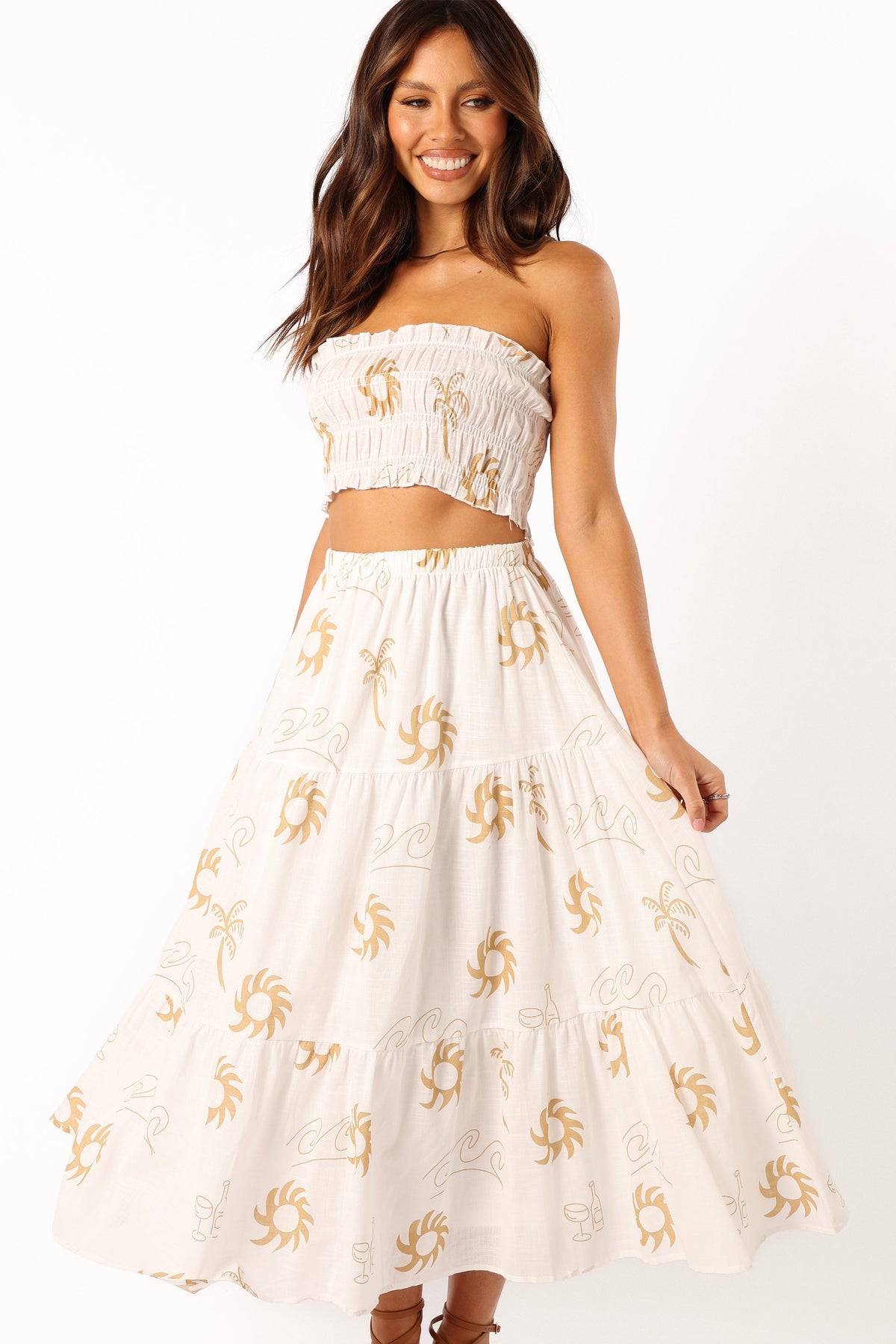 Francesca Two Piece Set - White Beige