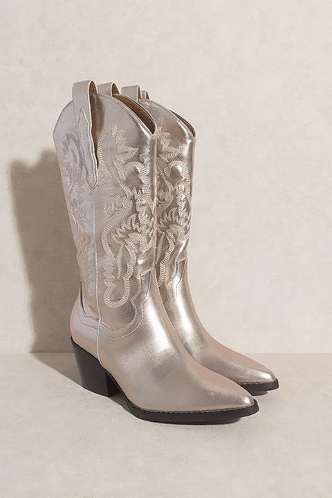Amaya Cowboy Boot - Champagne