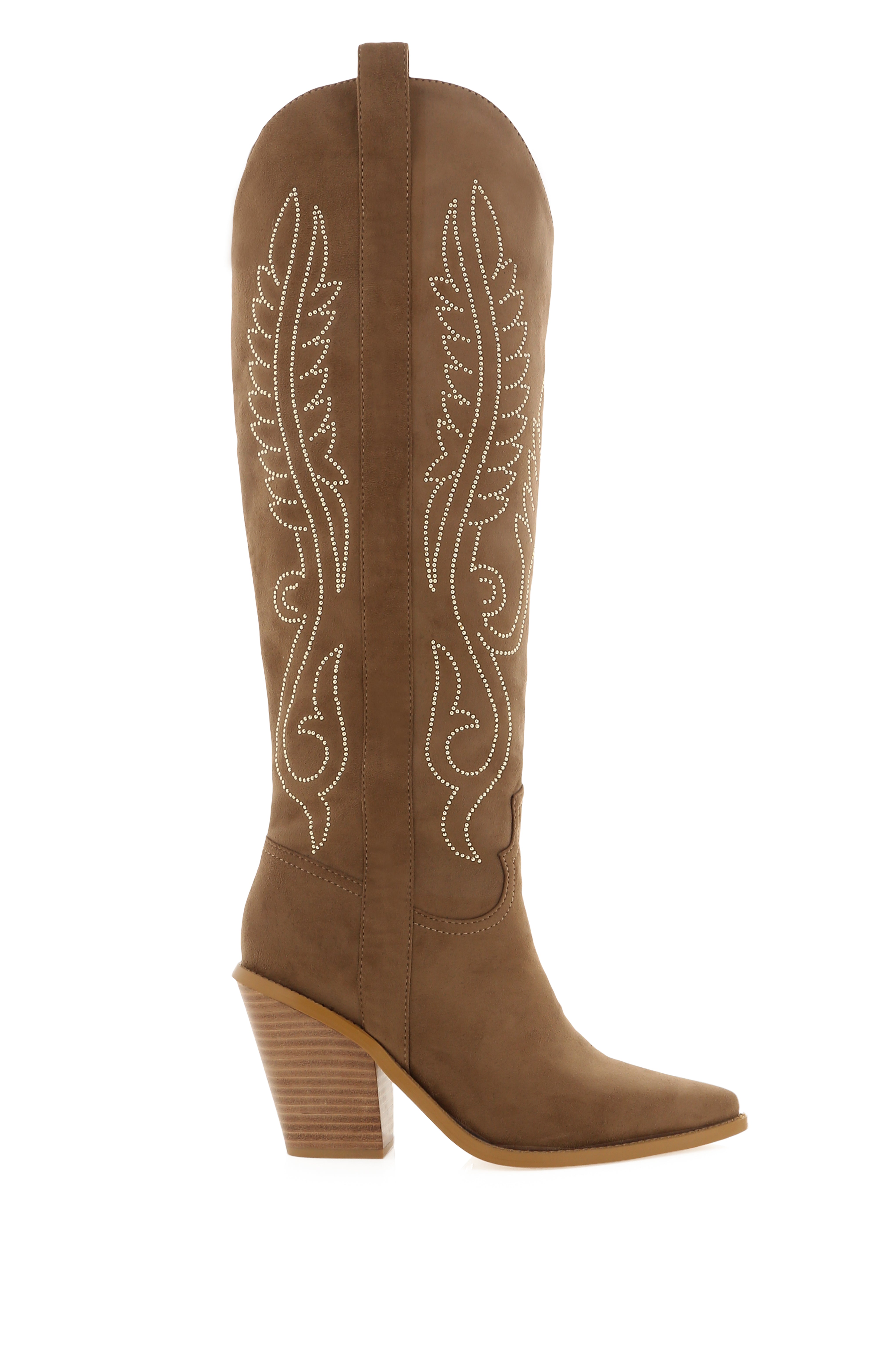 Sally Cowboy Boot - Taupe