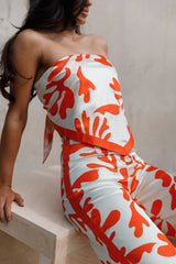 Akeli Scarf Top - Orange Botanica