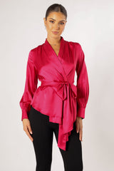 Aydin Wrap Top - Magenta