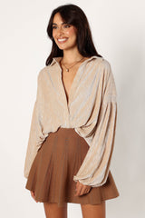 Cadence Long Sleeve Top - Cream