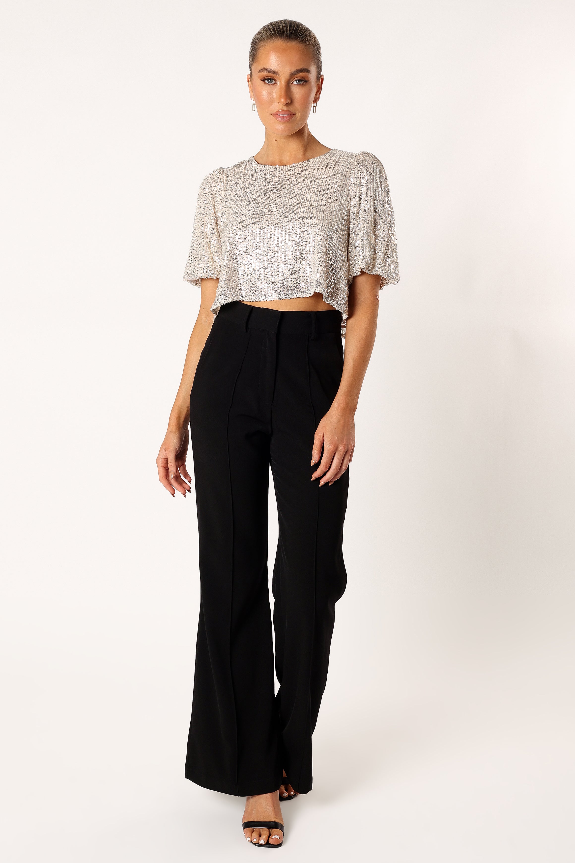 Connie Sequin Top - Silver