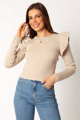 Easton Long Sleeve Knit Top - Nude