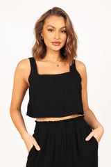 Eleanor Cropped Top - Black