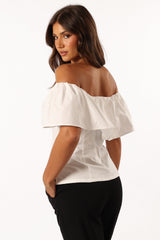 Emery Off the Shoulder Top - White