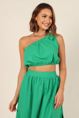 Isla One Shoulder Top - Green