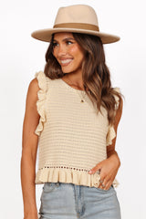 Katia Frill Knitted Top - Cream