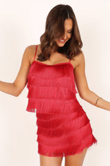 Rara Fringe Top - Red
