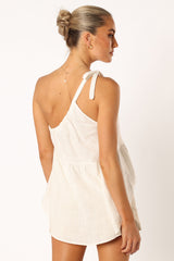 Wanda One Shoulder Top - White