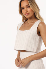 Windsor Top - White Stripe